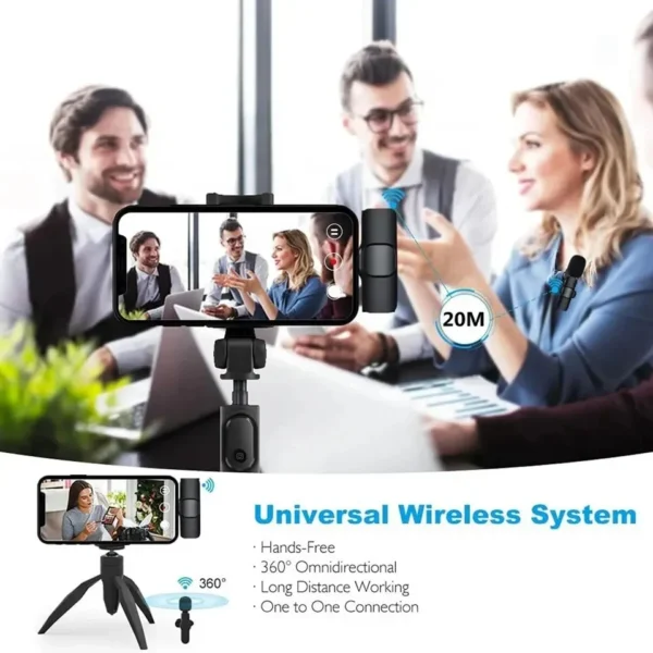 Wireless Lavalier Microphone Mic For Apple iPhone , android &ipad Vlog Live Stream AU - Image 3