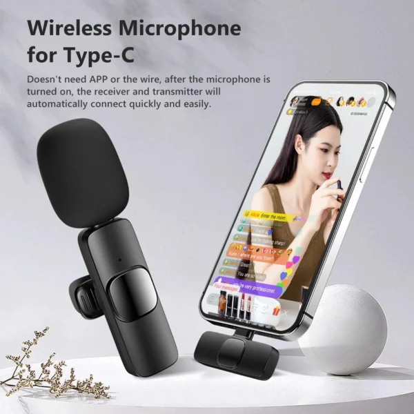 Wireless Lavalier Microphone Mic For Apple iPhone , android &ipad Vlog Live Stream AU - Image 4